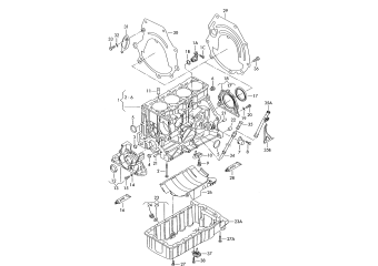 Crankcase housing, oil sump 1.6ltr. petrol eng.+, BSE, BSF, CHGA, CMXA