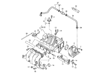 Intake system, activated carbon filter system 1.6ltr. petrol eng.+, BSE, BSF, CHGA, CMXA