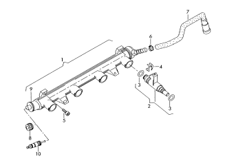 Fuel rail 1.4ltr., 1.6ltr. petrol eng.+, CGGA, petrol eng.+, BSF, BSE, CMXA