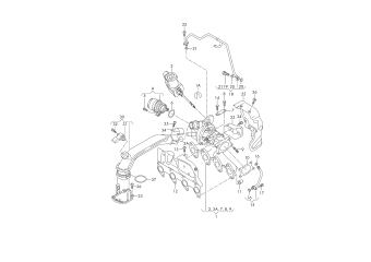 Exhaust manifold with turbocharger 1.2 ltr. petrol eng.+, CBZA, CBZB