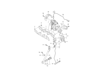 Exhaust manifold with turbocharger 1.6ltr. diesel eng.+, CAYB, CAYC