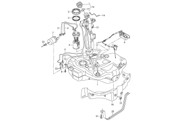 Fuel tank with, attachments petrol eng.+, PR-0F2, 1A4, 1A5, 1A7, 1A1