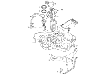 Fuel tank with, attachments diesel engine
