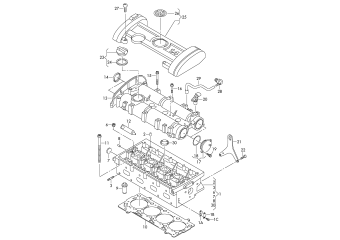 Cylinder head, cylinder head cover, cover 1.4ltr. petrol eng.+, CGGA