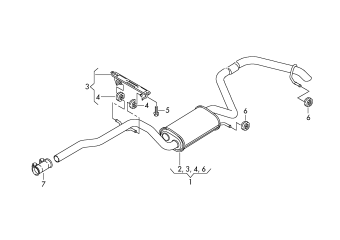 Rear silencer, exhaust tail pipe 1.6ltr., common rail diesel eng.+, PR-7MG
