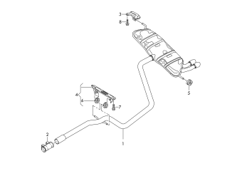 Intermediate pipe, rear silencer 2.0 ltr., common rail diesel eng.+, PR-A8B, A8C, A8F