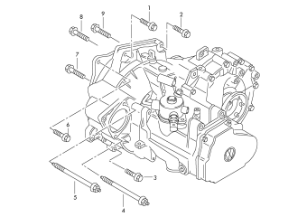 Mounting parts for engine and, transmission, for 6 speed manual gearbox KWB