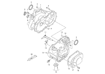 Gear housing, 5-speed manual transmission MHV