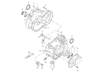 Gear housing, for 6 speed manual gearbox LHY, LNY, NBW, NBX, PRG, PRJ