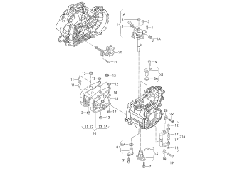 Switch unit, selector fork, for 5 speed manual transmiss. KQM, LHW, LUB