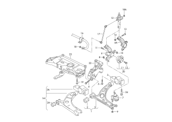 Wishbone, wheel bearing housing, anti-roll bar front frt.-wh.dr.+, CGGA, CBZA, CBZB, CAXA, CAVD, CNWA, BSE, BSF, CMXA, CHGA, CTHD, CTKA