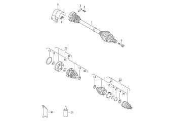 Drive shaft for 5 speed manual transmiss. Front BSE, CHGA, CMXA