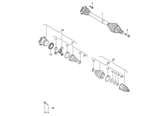 Drive shaft for 6-speed dual clutch gearbox front CFHC+, PR-A8B, A8C, A8F