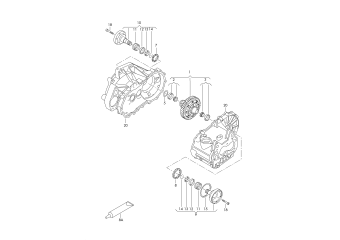 Differential, flanged shaft, for 5 speed manual transmiss. LEG, LVQ, NVU