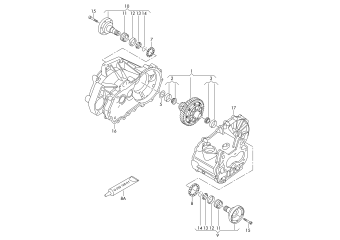 Differential, for 6 speed manual gearbox LHY, LNY, NBW, NBX, PRG, PRJ