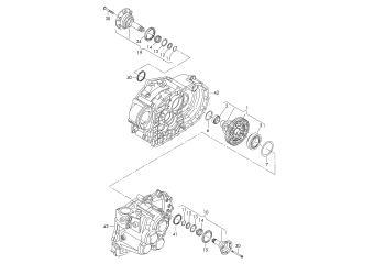 Differential, flanged shaft, for 6 speed manual gearbox LHD, NFP
