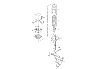 Suspension, shock absorbers front frt.-wh.dr.+, PR-G02, G07