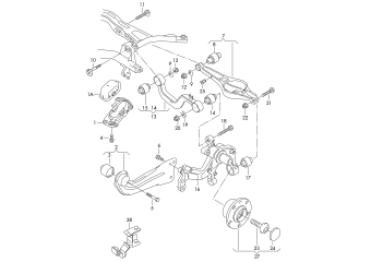 Wishbone, axle guide, wheel bearing housing rear fr.wheel drv