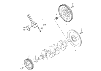 Crankshaft, conrod, bearings 1.2 ltr. petr. engine