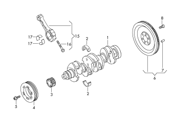 Crankshaft, conrod, bearings 1.4ltr. petrol eng.+, CGGA