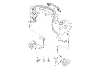 Brake pipe, brake hose front lhd