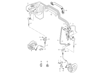 Brake pipe, brake hose front rhd