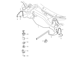 Brake pipe, brake hose rear
