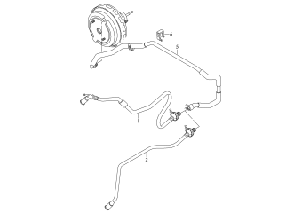 Vacuum hoses for, brake servo rhd diesel eng.