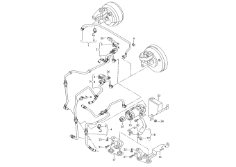 Electric vacuum pump, for brake, vacuum hoses for, brake servo BSE, BSF, CAXA, +PR-0EG