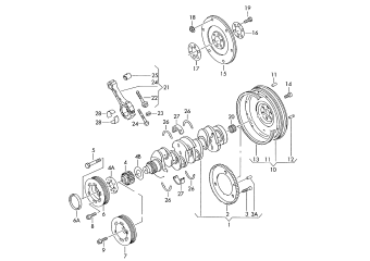 Crankshaft, conrod, bearings 1.6ltr. petr. engine