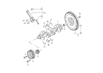 Crankshaft, conrod, bearings 2.0 ltr. diesel eng.+, CLCA, CFHB, CFHC