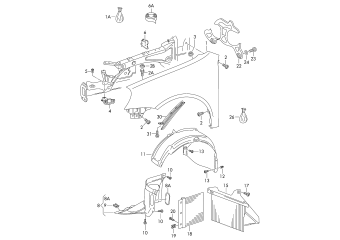 Wing, wheel housing liner, pest control (pine marten) front