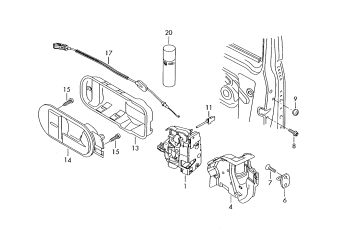 Door lock, inner actuator front
