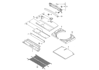 Luggage comp. floor covering, cover for lock carrier