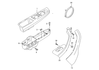 Pull handle, loudspeaker trim front