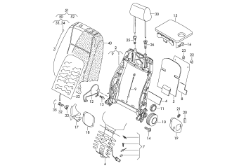 Backrest left front, 12.09.2011 and after
