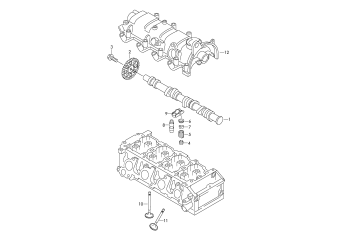 Camshaft, valves 1.2 ltr. petr. engine