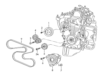 Connecting and mounting parts for alternator, poly-v-belt 1.4ltr. CAXA