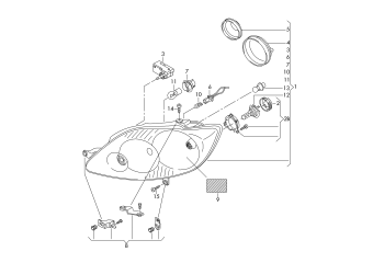 Halogen twin headlights