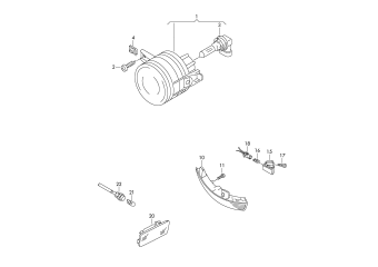 Halogen fog lamp, turn signal indicator, peripheral light