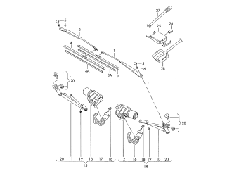 Windshield wiper, base windshield wiper, wiper motor, rain sensor