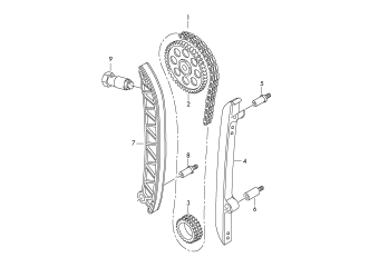 Camshaft timing chain, timing case 1.2 ltr. petrol eng.+, CBZA, CBZB