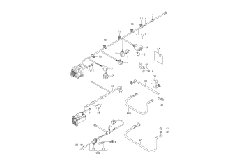 Wiring set for battery +/-, wiring set for three-phase alternator, earth line for vehicles without start-stop operation
