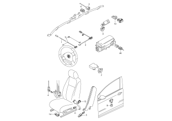 Adapter cable loom, airbag