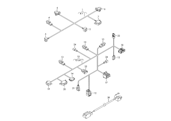 Seat frame wiring harness, adapter wiring set for seat base