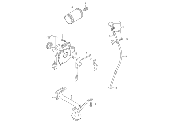 Oil pump, oil filter, oil dipstick 1.4ltr. petrol eng.+, CGGA
