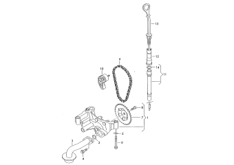 Oil pump, oil dipstick 1.6ltr. petr. engine