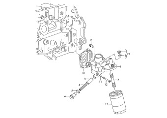 Oil filter bracket, oil filter 1.6ltr. petr. engine