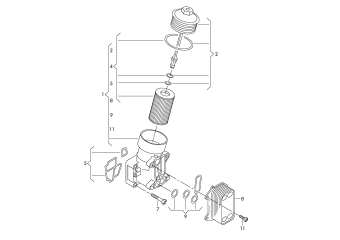 Oil filter, oil filter bracket 1.6ltr. diesel eng.+, CAYB, CAYC