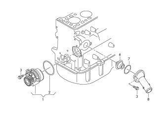 Coolant pump, pipe union 1.6ltr. petrol eng.+, BSE, BSF, CMXA, CHGA